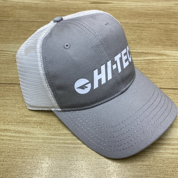 Men's Trucker Hat Adjustable Strap Back Hat Mesh Cap Hi Tec Gray White - Picture 4 of 11